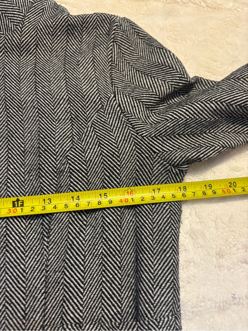 Herringbone Blazer Large SHEIN Black & White Tweed Zip-Front Flap Detail Jacket - Picture 14 of 16